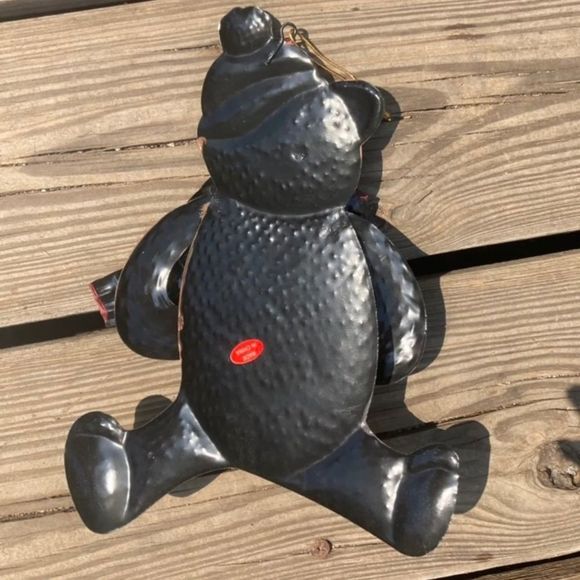 PATRIOTIC CHRISTMAS BEAR FARMHOUSE METAL WALL DECOR - Picture 2 of 2